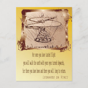 Cartão Postal Helicóptero Da Vinci 🚁 ✨ Especial De Orçamento