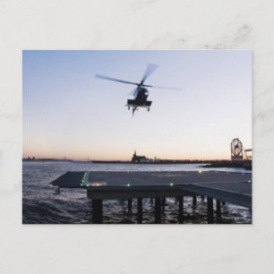 Cartão Postal Helicóptero em Paulus Hook Heliport, cidade de Je