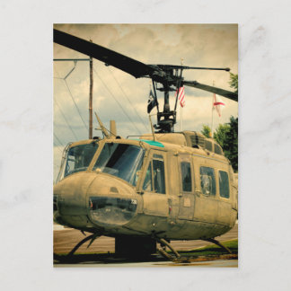Cartão Postal Helicóptero Militar Vintage Era Uh-1 Huey