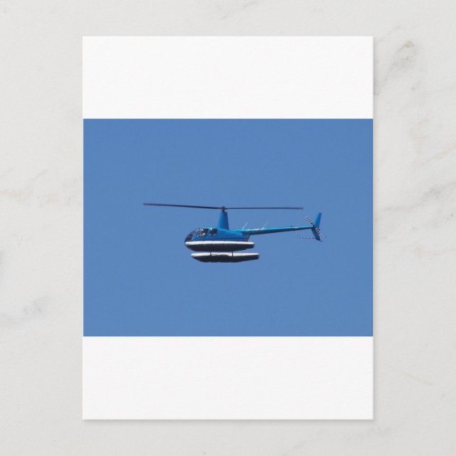 Cartão Postal Helicóptero R44 com flutuadores (Frente)