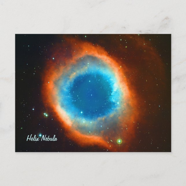 Cartão Postal Helix Nebula, Galáxias e Estrelas (Frente)