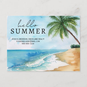 Cartão Postal Hello Summer Beach Contact Info Real Estate
