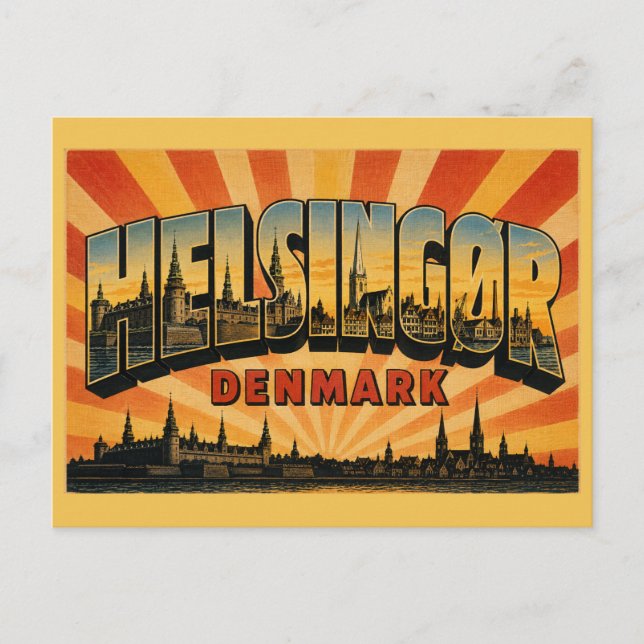 Cartão Postal Helsingør Dinamarca Castelo de Kronborg (Frente)