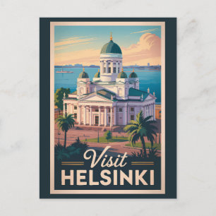 Cartão Postal Helsinki Finlândia Catedral Viagem Arte Vintage