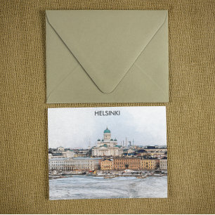 Cartão Postal Helsínquia Finlândia Cidade Panorama View