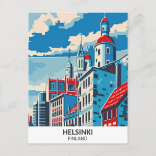 Cartão Postal Helsínquia Finlândia - Trabalho de arte
