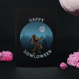 Cartão Postal HELY HOWLOWEEN werewolf uivando halloween