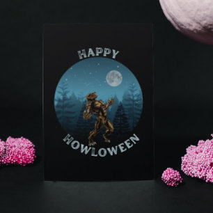Cartão Postal HELY HOWLOWEEN werewolf uivando halloween