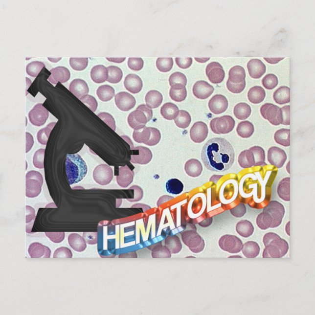 Cartão Postal HEMATOLOGIA - tecnologia médica - laboratório (Frente)