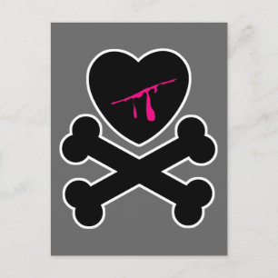 Cartão Postal Hemorragia Cardíaca e Crossbones