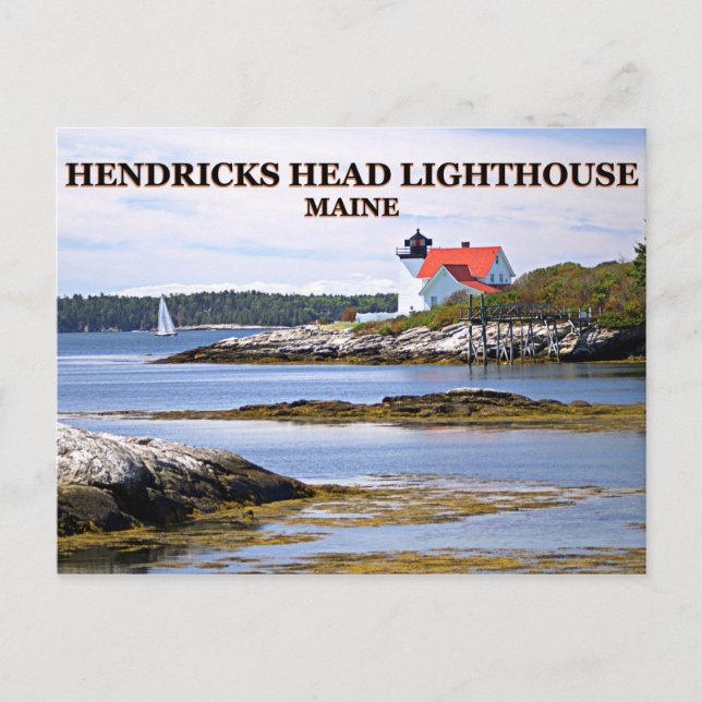 Cartão Postal Hendricks Head Lighthouse, Cartão-postal Maine (Frente)