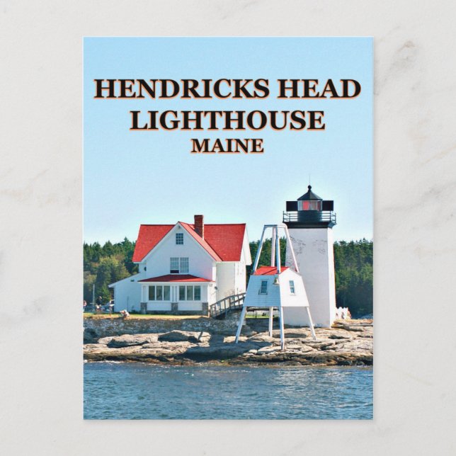 Cartão Postal Hendricks Head Lighthouse, Cartão-postal Maine (Frente)