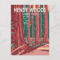 Hendy Woods State Park California Crachá Vintage