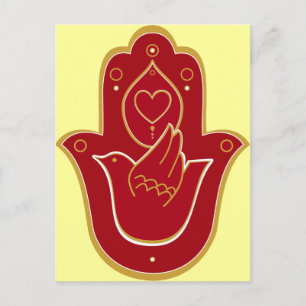 Cartão Postal Henna Peace and Love Hamsa