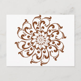 Cartão Postal Henna Swirl Mandala