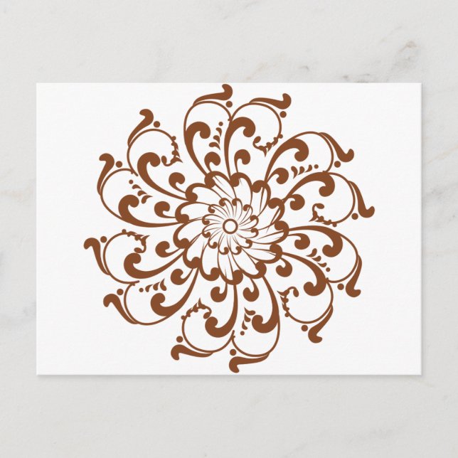Cartão Postal Henna Swirl Mandala (Frente)