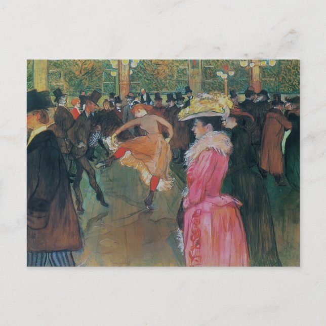 Cartão Postal Henri de-Lautrec - Na Rota, A Dança (Frente)