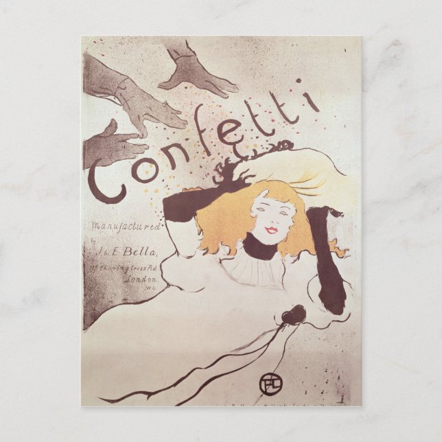 Cartão Postal Henri de Toulouse-Lautrec | Confetti, 1893 (Frente)
