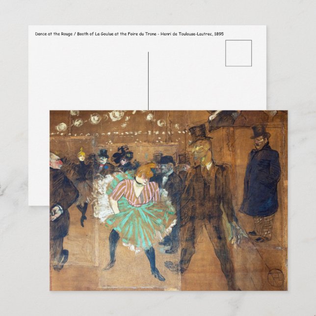 Cartão Postal Henri de Toulouse-Lautrec - Dança no Rouge (Frente/Verso)