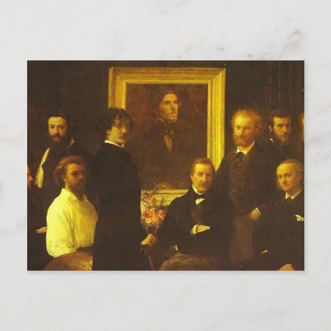 Cartão Postal Henri Fantin-Latour - Homenagem a Delacroix (Frente)