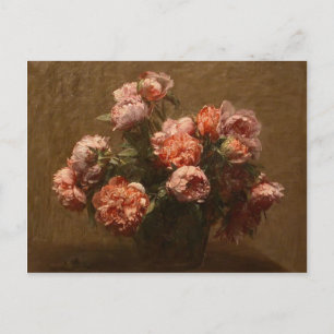 Cartão Postal Henri Fantin-Latour- Vase de Peônias