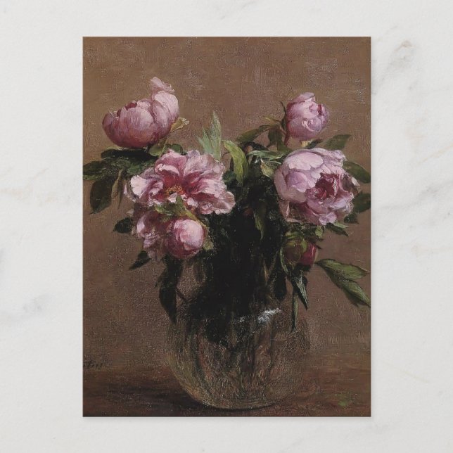 Cartão Postal Henri Fantin-Latour- Vase de Peônias (Frente)