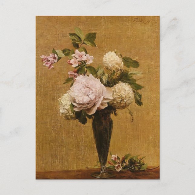 Cartão Postal Henri Fantin-Latour - Vase de Peonies e Snowball (Frente)