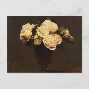 Cartão Postal Henri Fantin-Latour- White Roses