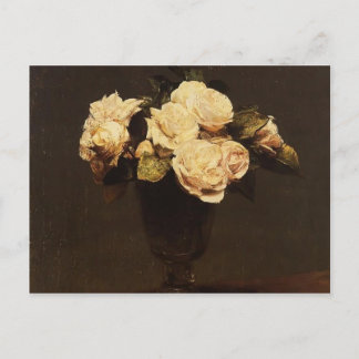 Cartão Postal Henri Fantin-Latour- White Roses