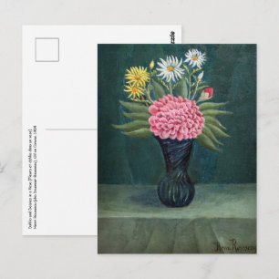 Cartão Postal Henri Rousseau - Dália e Margaridas num Vaso