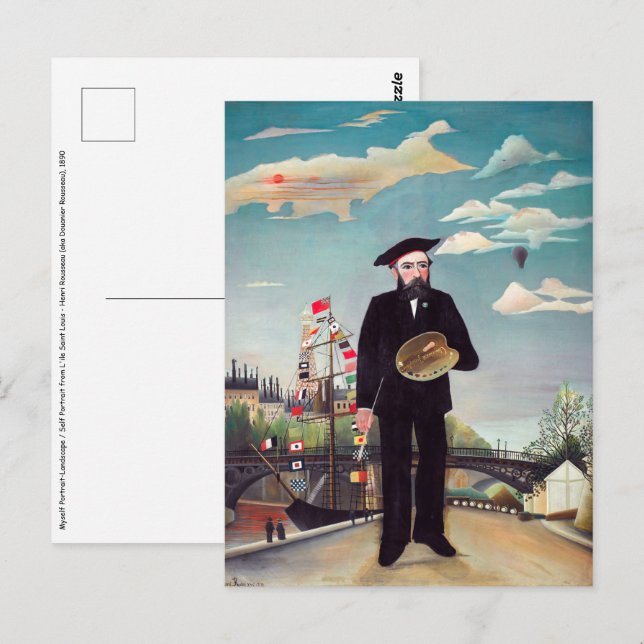 Cartão Postal Henri Rousseau - Eu Próprio Retrato-Paisagem (Frente/Verso)