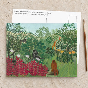 Cartão Postal Henri Rousseau - Floresta Tropical com Macacos