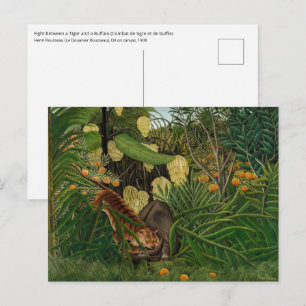 Cartão Postal Henri Rousseau - Luta entre Tigre e Búfalo