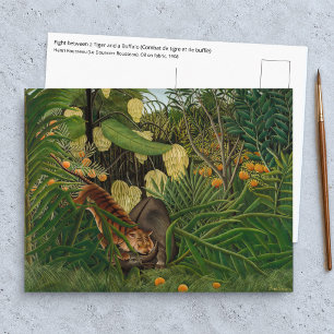 Cartão Postal Henri Rousseau - Luta entre Tigre e Búfalo