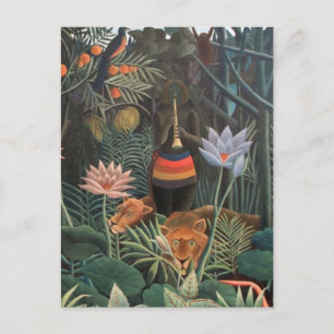 Cartão Postal Henri Rousseau O Sonho Flores da Selva Surrealismo