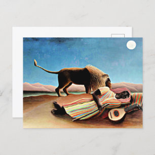Cartão Postal Henri Rousseau pintura, cigana adormecida