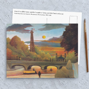 Cartão Postal Henri Rousseau - Seine e Torre Eiffel no Pôr do So