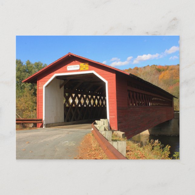 Cartão Postal Henry Covered Bridge Bennington Vermont (Frente)