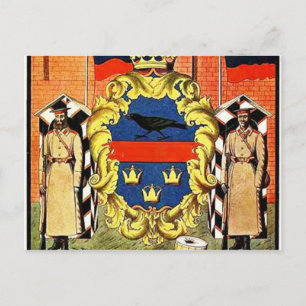 Cartão Postal Heorhiy Narbut- Governo Galego casaco de armas