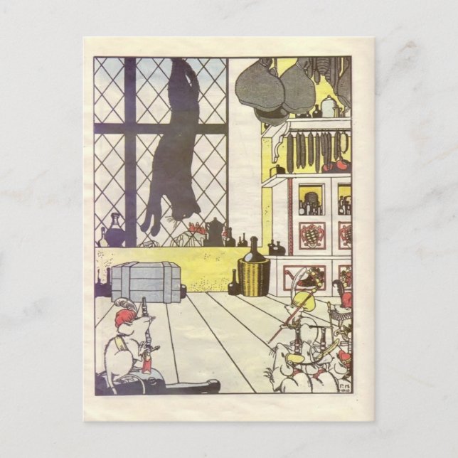 Cartão Postal Heorhiy Narbut-How ratinhos enterraram o gato (Frente)