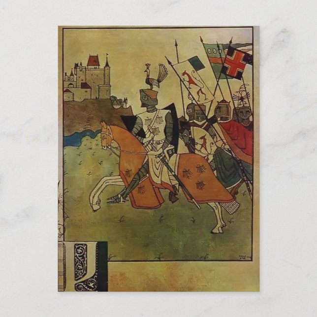 Cartão Postal Heorhiy Narbut-Illustration to The Song of Roland (Frente)