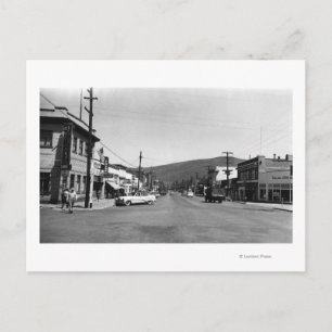 Cartão Postal Heppner, Oregon Main Street View Fotografia