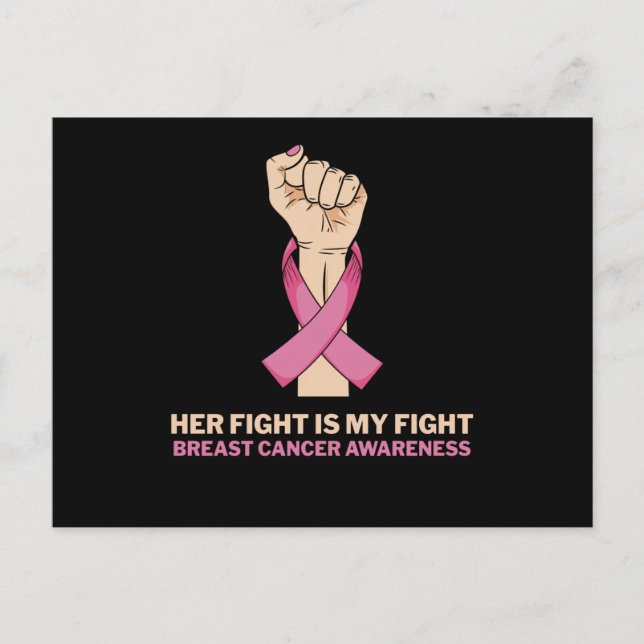 Cartão Postal Her Fight My Fight Family Matching Breast Cancer (Frente)