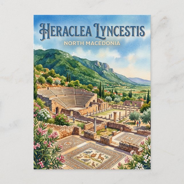 Cartão Postal Heraclea Lyncestis Macedônia do Norte (Frente)