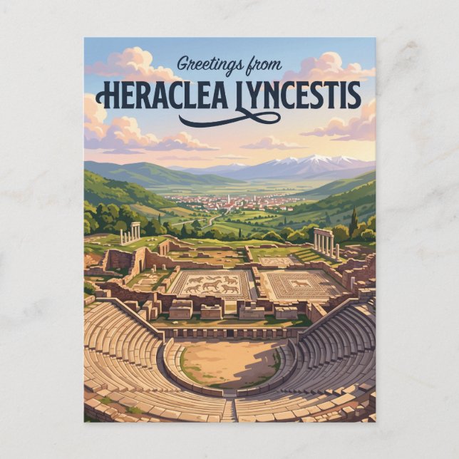 Cartão Postal Heraclea Lyncestis Macedônia do Norte (Frente)
