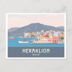 Cartão Postal Heraklion Grécia Pastel Viagem - Porto Veneziano