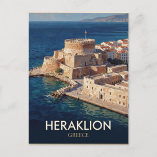 Cartão Postal Heraklion Grécia Porto Veneziano Viagem