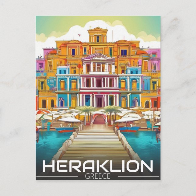 Cartão Postal Heraklion, Iraklio, vocação grécia (Frente)