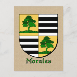 Cartão Postal Heraldic Shield da Família Morales