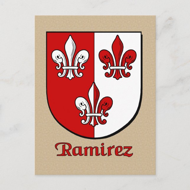 Cartão Postal Heraldic Shield da Família Ramirez (Frente)